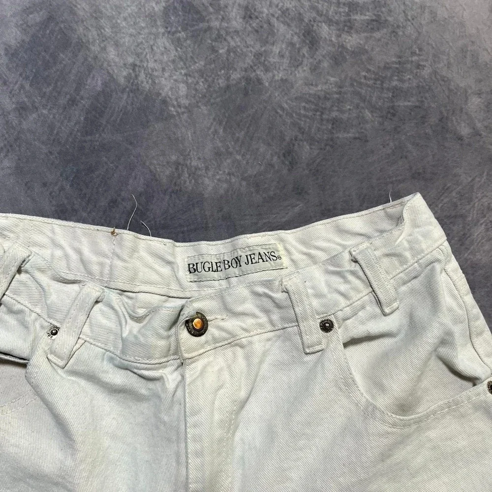 Y2K 2000s Baggy Grunge Indie Skater Hip Hop White Denim Jorts